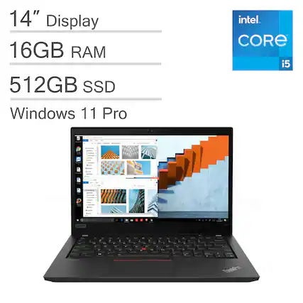 14" Display
16GB RAM
512GB SSD
Windows 11 Pro
Intel Core i5