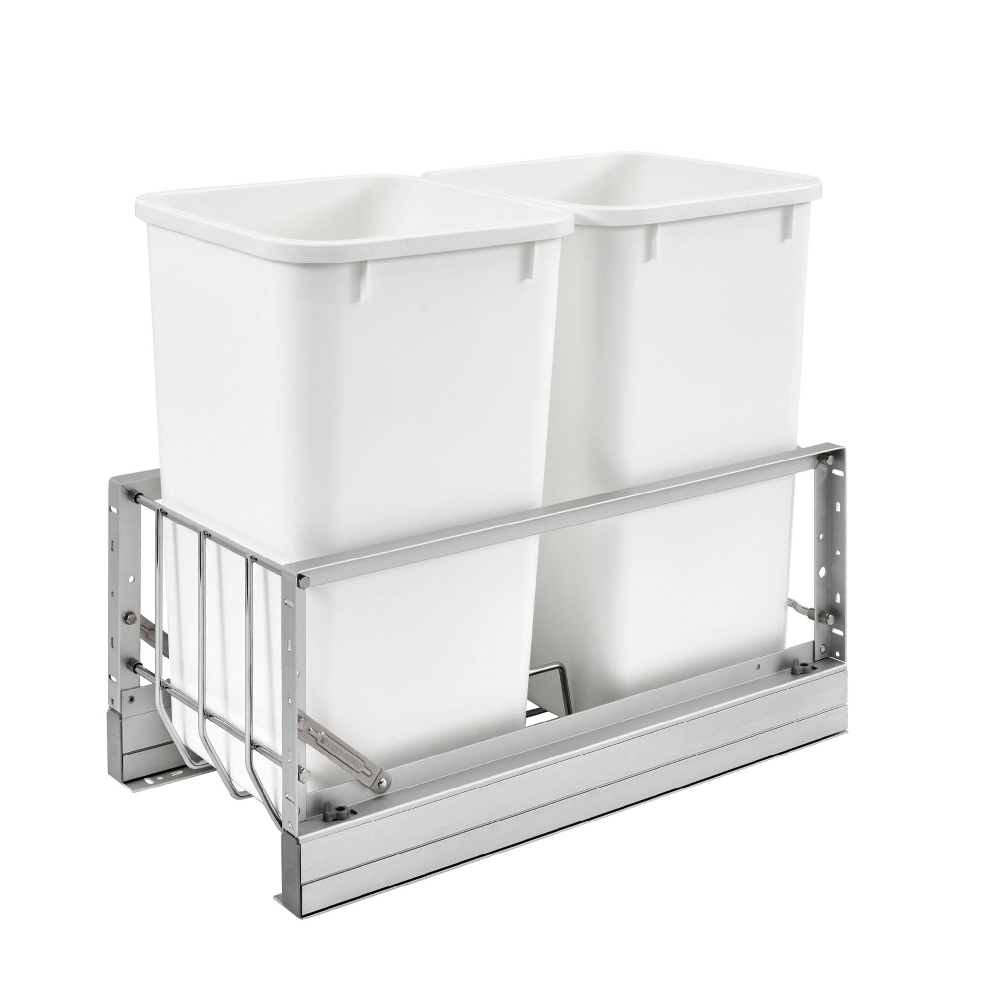 Rev-A-Shelf - Double Pullout 27 qt. Kitchen Trash Can w/ Soft-Close, 5349-1527DM-2 - Silver price history on PriceWatchPro