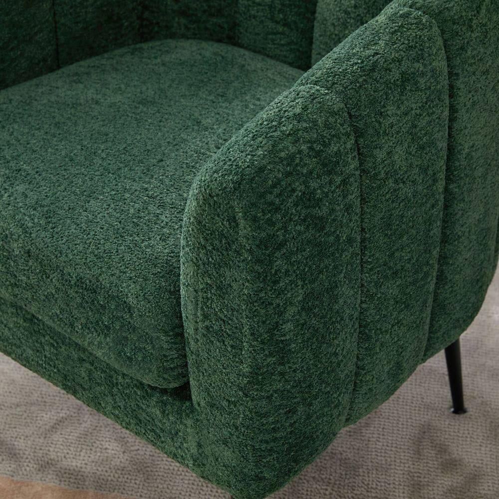 Left. Kadyn - 3-Piece Small Living Room Furniture Set with Metal Legs, Sofa Set for Living Room, Bedroom, Reception, Apartment, Green - Green.