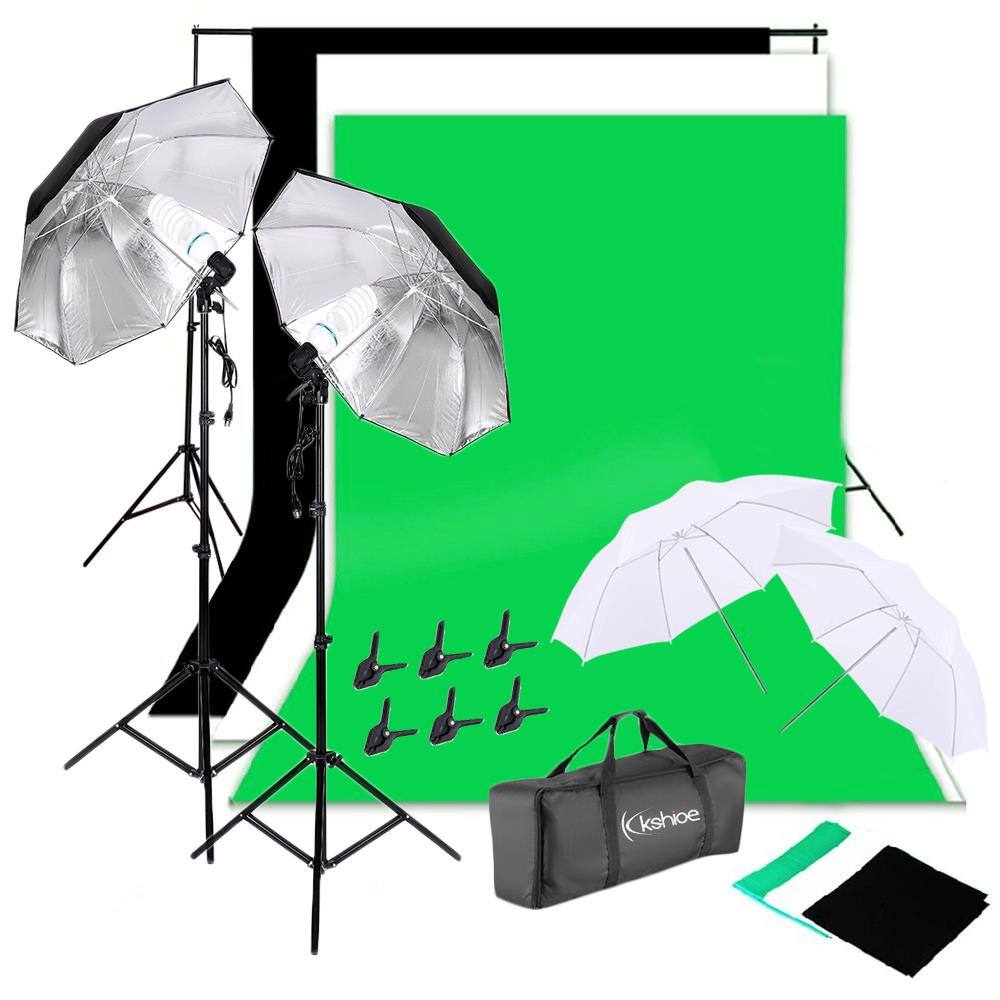 Front. Winado - Photo Studio Lighting Umbrellas Camera Photography Light Backdrop Kit w/ Clamp.