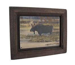 Zeckos - Big Sky Carvers North American Moose Wood Frame Wall Art - Brown