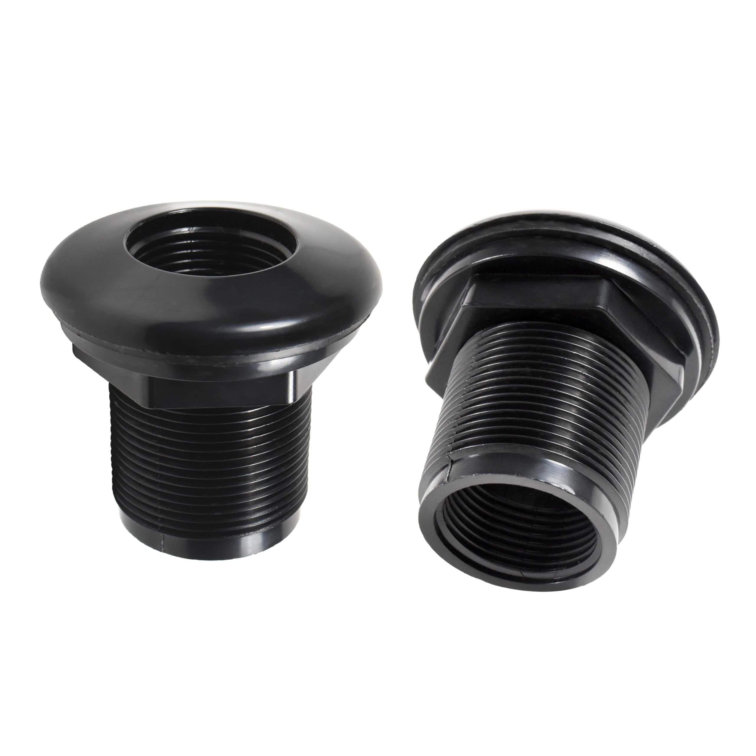 HQRP - 2-Pack 1 in ABS Bulkhead Fitting - Double Threaded Tank Connector for Rain Barrels price history on PriceWatchPro