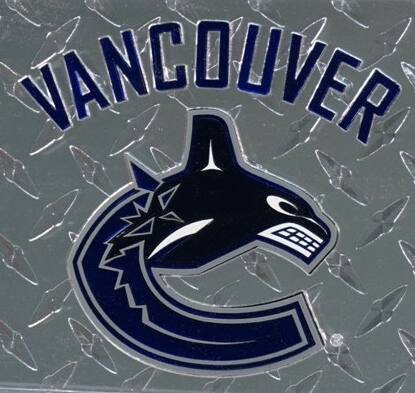 Alt View 1. Rico Industries - Vancouver Canucks NHL Laser Cut Diamond Plate License - Multi.