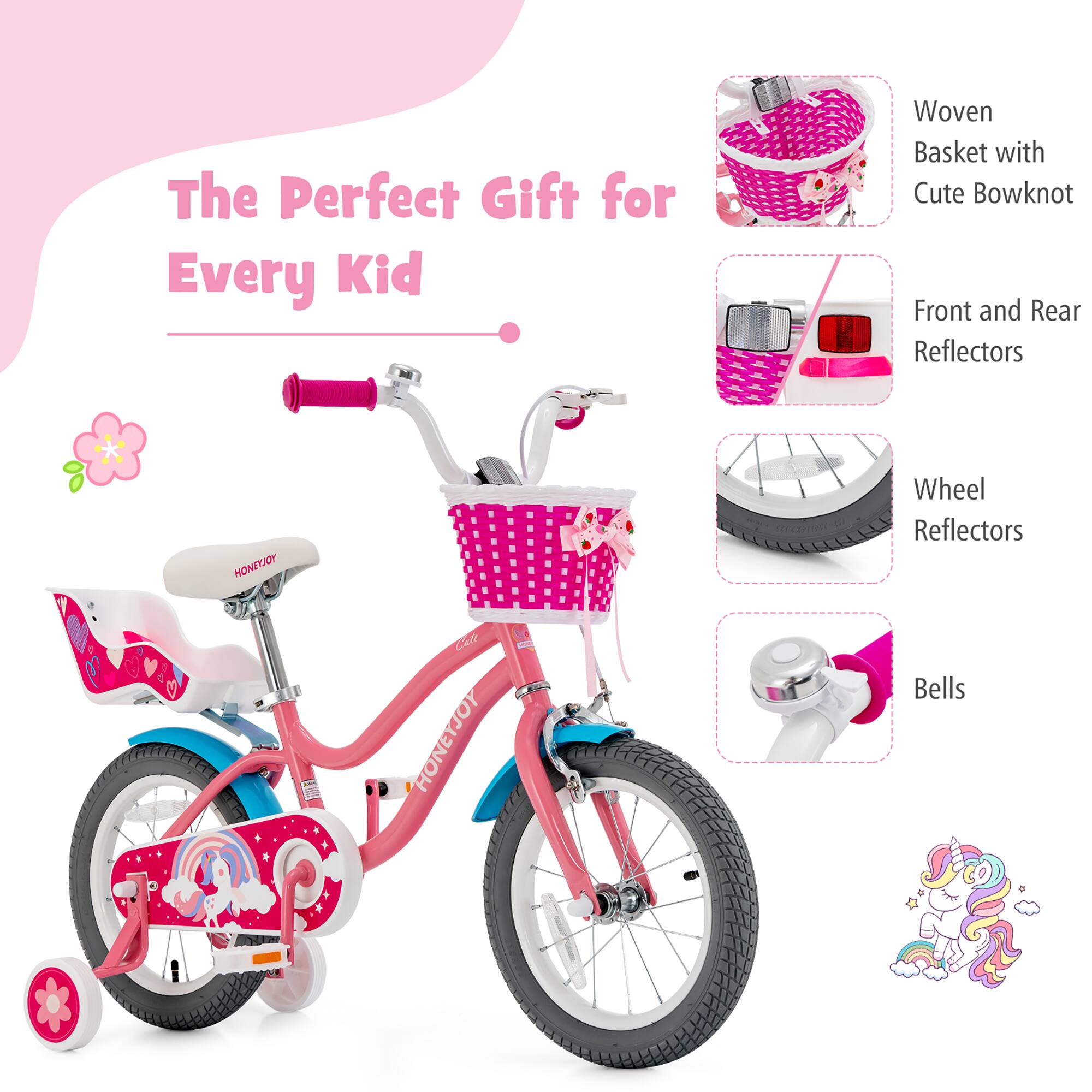 The Perfect Gift for Every Kid

- Woven Basket with Cute Bowknot
- Front and Rear Reflectors
- Wheel Reflectors
- Bells
