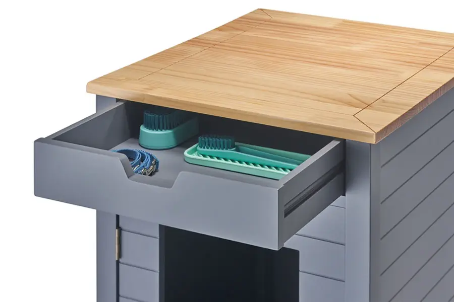 Alt View 17. TRINITY - 20" Dark Gray Litter Box Enclosure End Table w/ Drawer - Dark Gray.