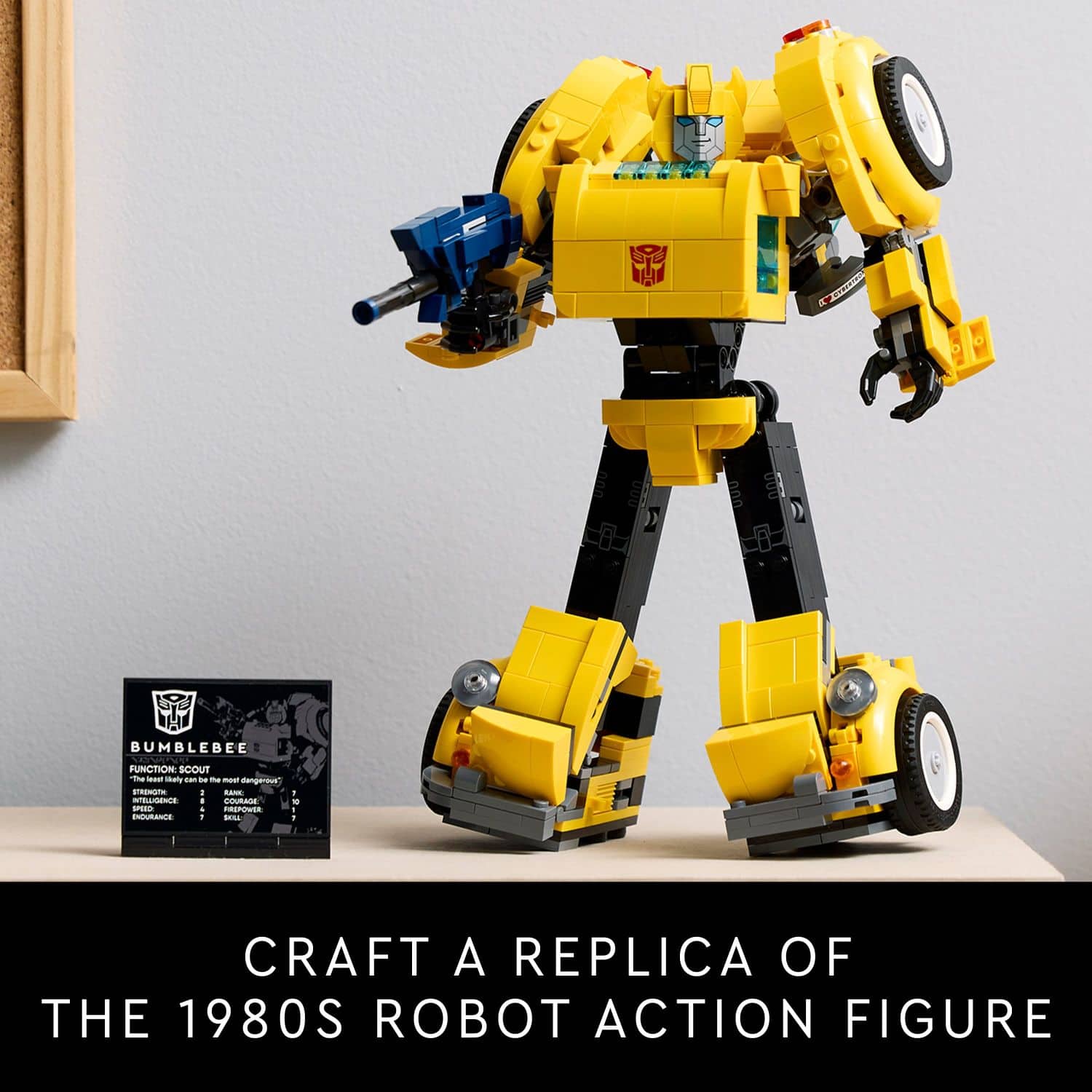 Craft a replica of the 1980s robot action figure.