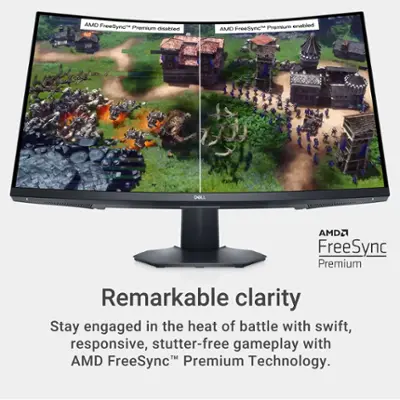Dell - S3222DGM 32" LED Curved QHD FreeSync Gaming Monitor (DisplayPort, HDMI) - Black