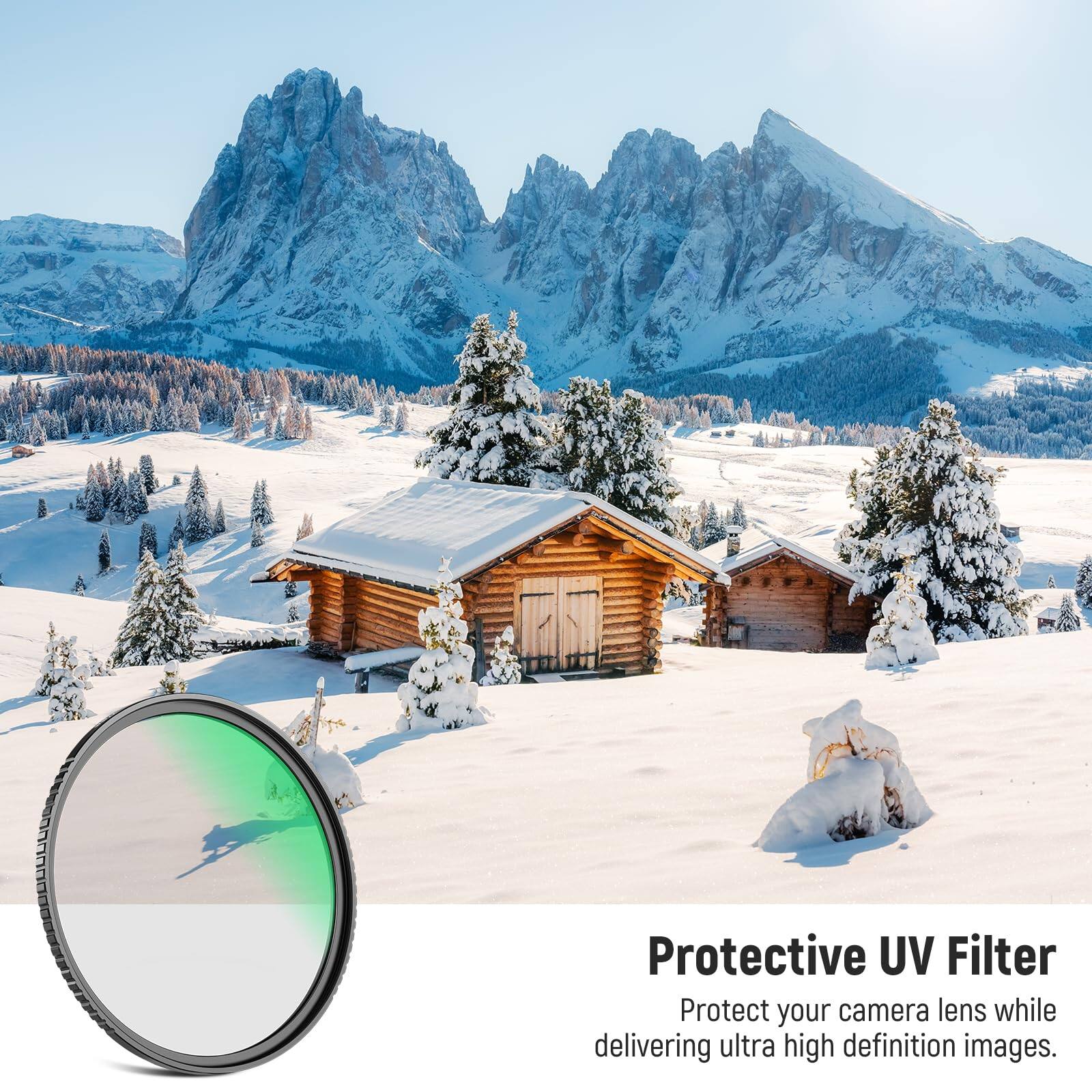 Protective UV Filter  
Protect your camera lens while delivering ultra high definition images.