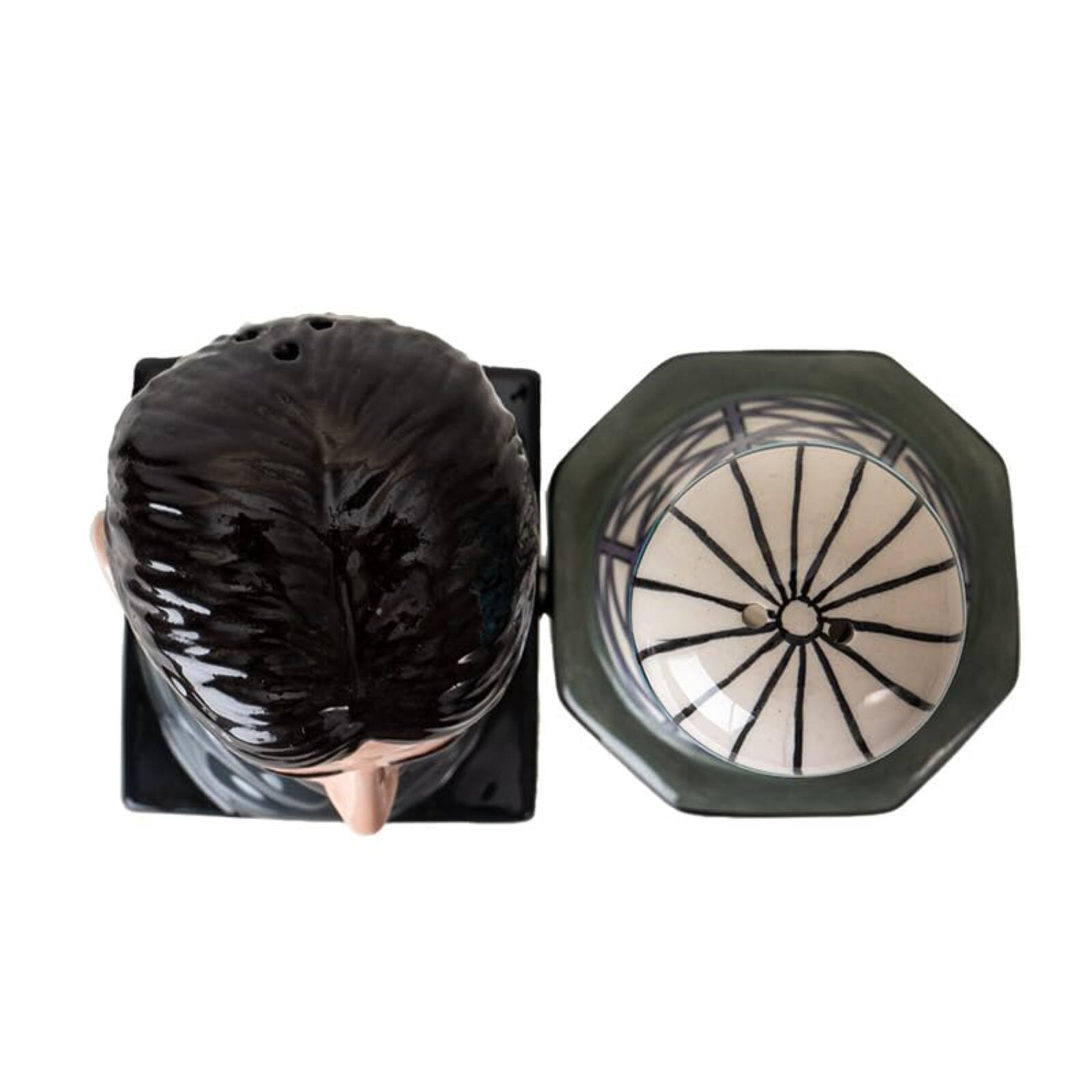 Left. Pacific Trading - Nikola Tesla Inspired Ceramic Salt and Pepper Shaker Set Tesla and Tower - Multicolor.