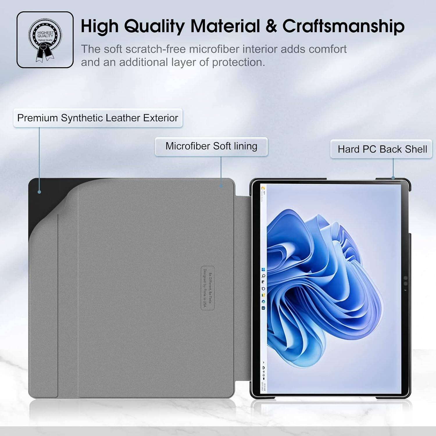 HIGHEST QUALITY

High Quality Material & Craftsmanship
The soft scratch-free microfiber interior adds comfort and an additional layer of protection.

Premium Synthetic Leather Exterior
Microfiber Soft Lining
Hard PC Back Shell

Designed by The Footle USA

og Re Difference, Finkle

WWW.COM