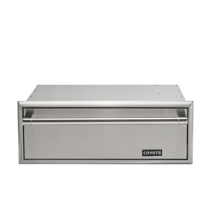 Front. Coyote Outdoor Living - Coyote 30" Warming Drawer - Stainless Steel.