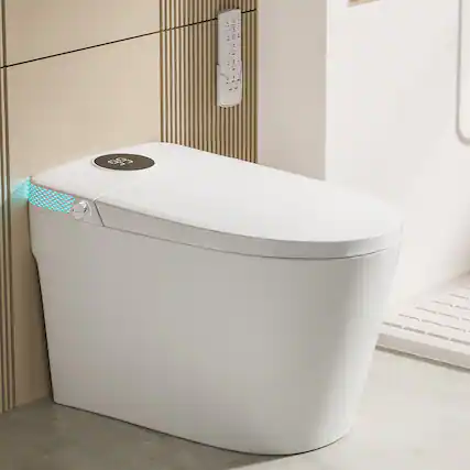 Front. Vipbear - Vipbear Tankless Toilet with Warm Water Sprayer and Dryer, Foot Sensor Operation,Bidet with Heated Seat Smart - White.