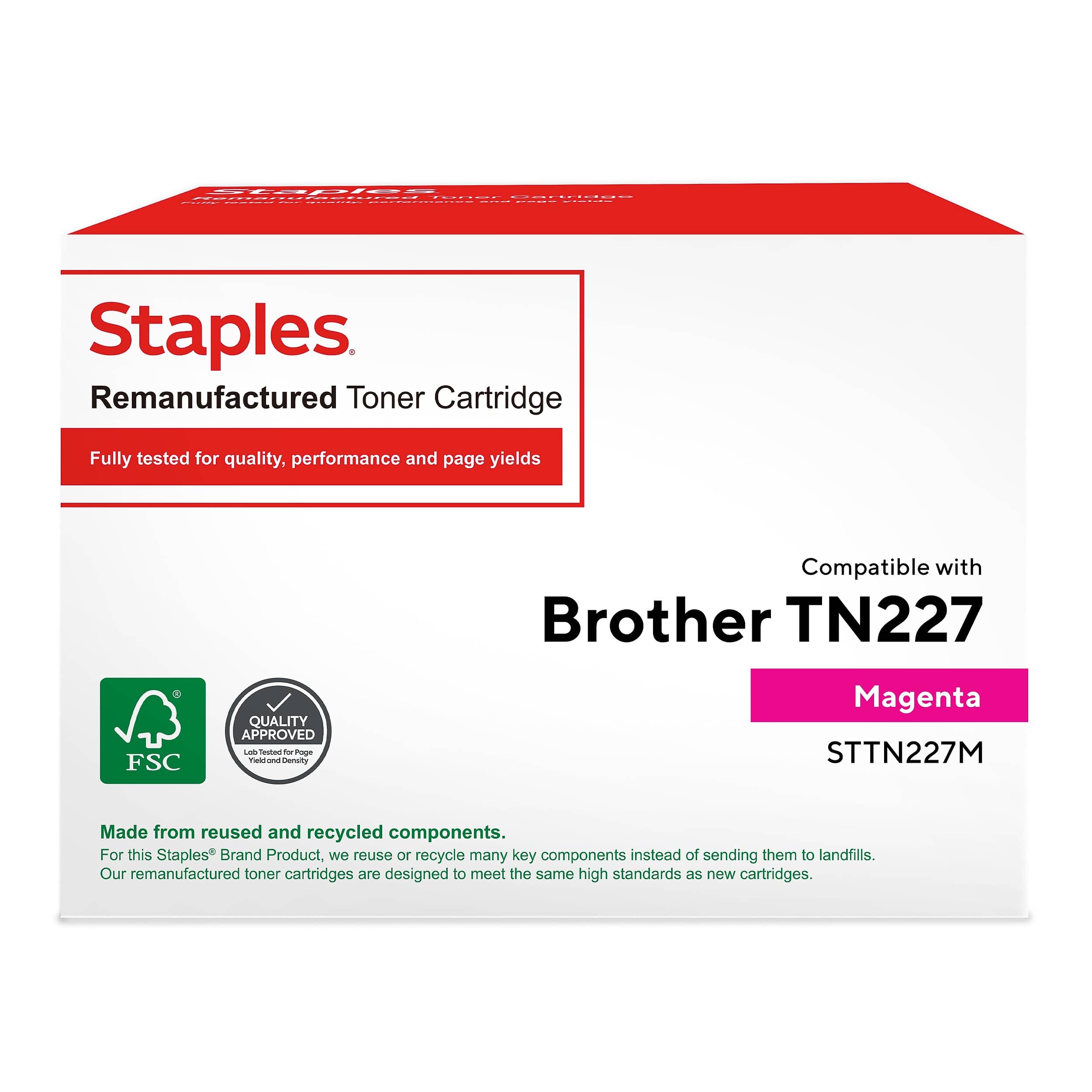 Staples - Remanufactured Magenta High Yield Toner Cartridge Replacement for Brother (TRTN227M/STTN227M) - Black price history on PriceWatchPro