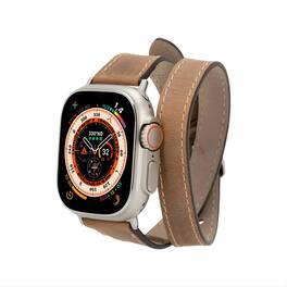 Kitcheniva - Premium Double Tour Leather Bands For Apple Watch Series 9 Ultra 2 And SE 41mm - Coffee Brown