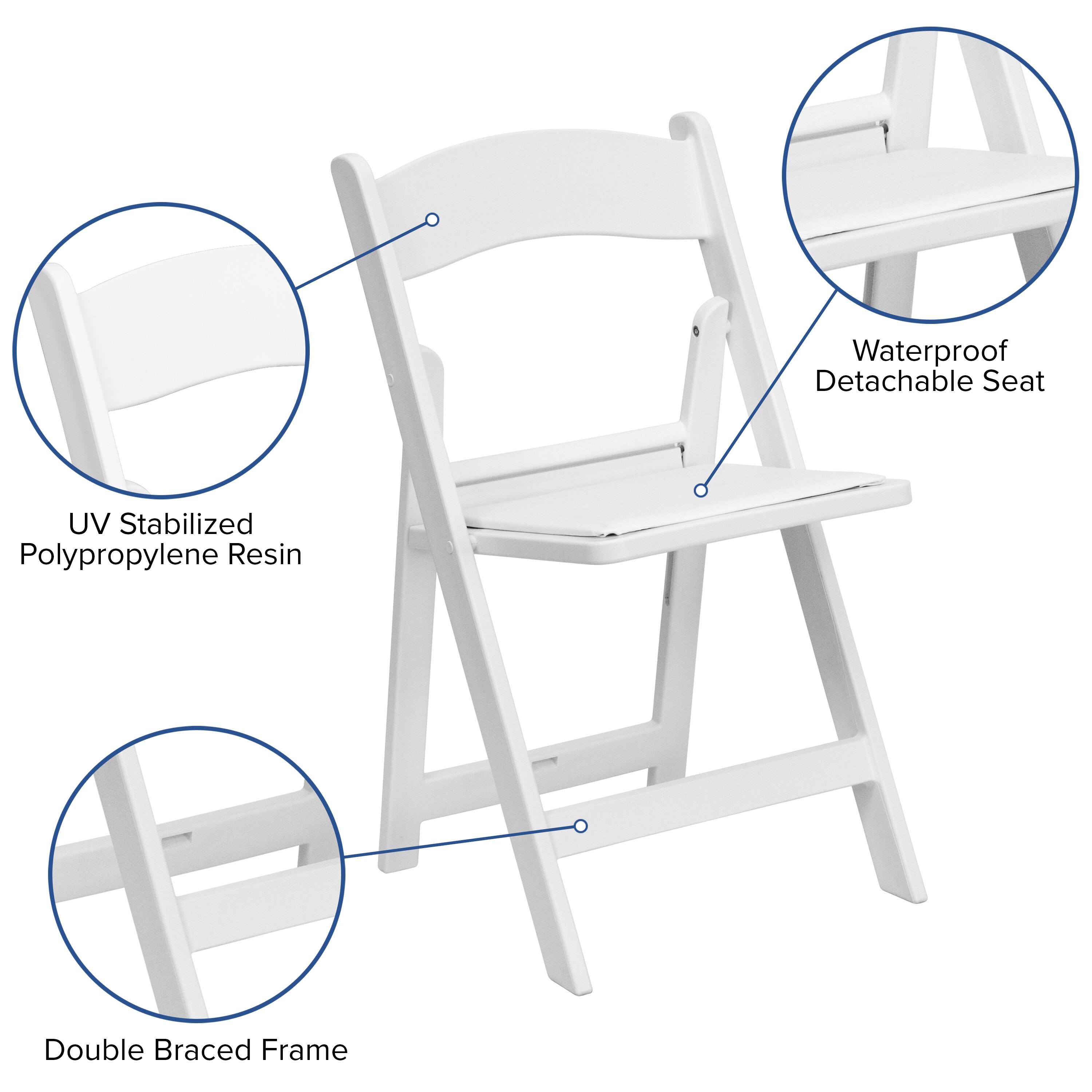 Waterproof Detachable Seat  
UV Stabilized Polypropylene Resin  
Double Braced Frame