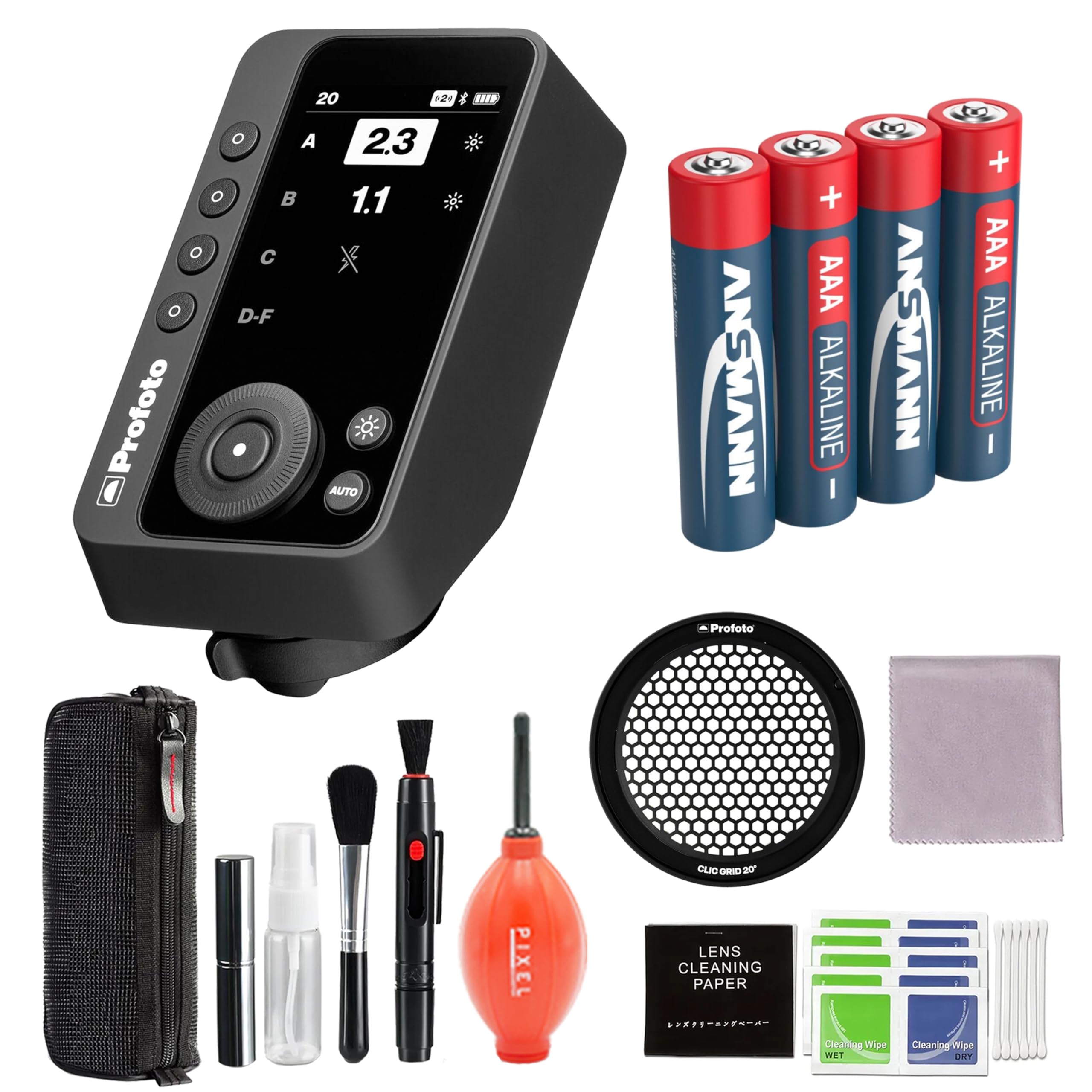 20 nae / THP O A 2.3 O 1.1 O O D-F Profoto AUTO ANSMANN + AAA ALKALINE I ANSMANN + AAA ALKALINE I Profoto GLC ORIO 20 PIXEL LENS CLEANING PAPER Ceal Wipe WET Creanioa Wipe