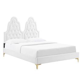 Modway - Alexandria Tufted Performance Velvet Twin Platform Bed - White