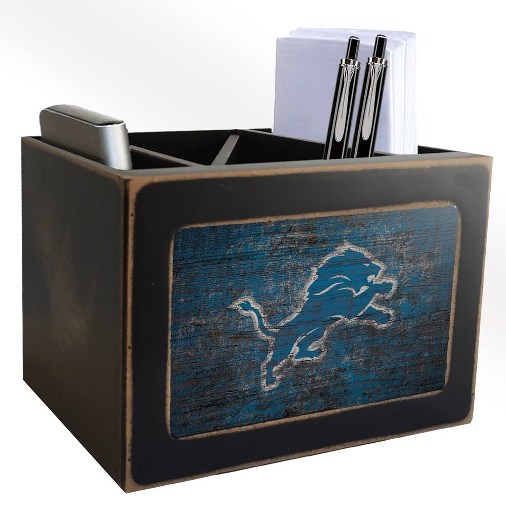 Front. Fan Creations - Detroit Lions 6" x 12" Team Color Desktop Organizer - Multicolor.