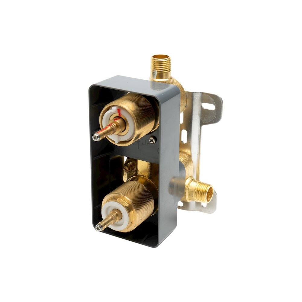 Left. Alfi - Brushed Nickel Round Knob 1 Way Thermostatic Shower Mixer - Silver.