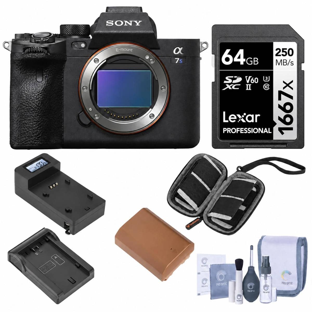 Bundle - Sony - Alpha a7S III Mirrorless Camera with 128GB SD Card, Extra Battery, Smart Charger, Memory Card Wallet,