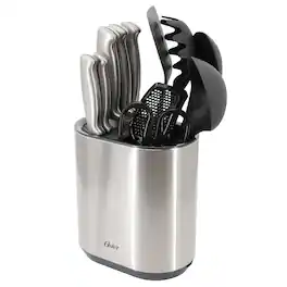 Oster - Baldwyn 12 Piece Stainless Steel and Nylon Kitchen Tool and Cutlery Set - Silver