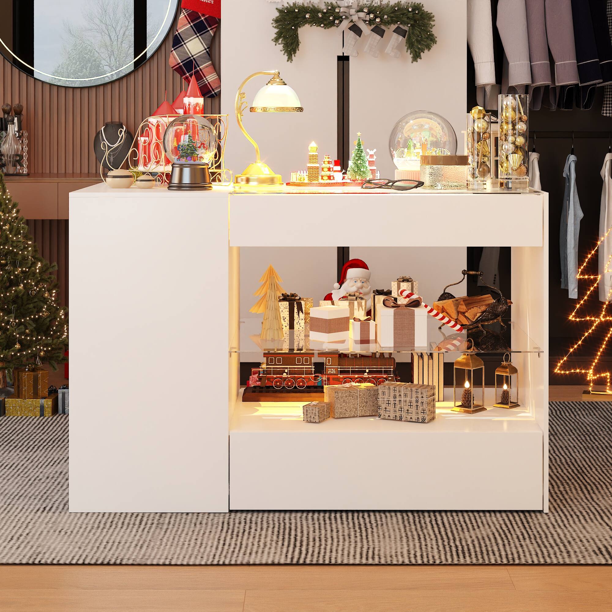 FUFU & GAGA - FUFU&GAGA Multi - Functional Bedroom Dresser – Your All - In - One Storage Haven - White