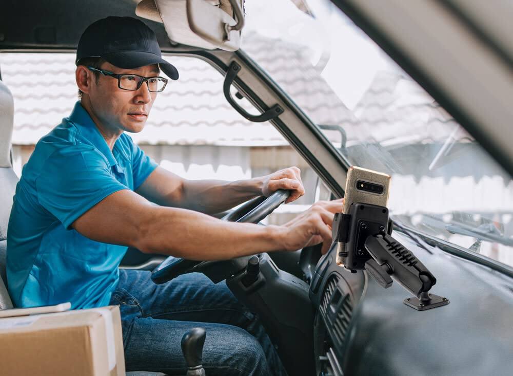 Alt View 3. HM 1810 - Mounts Drill base Mega Grip Phone Mount   Universal Fit 360  Angle Flat Surface Amps Mounting Compatible With - Default.