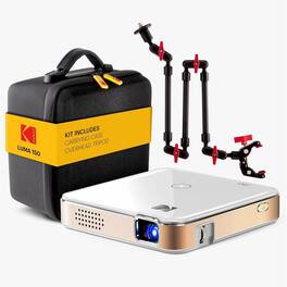 Kodak - Luma 150 Pico Projector, Rechargeable Ultra Mini Projector with Overhead Tripod & Case - White