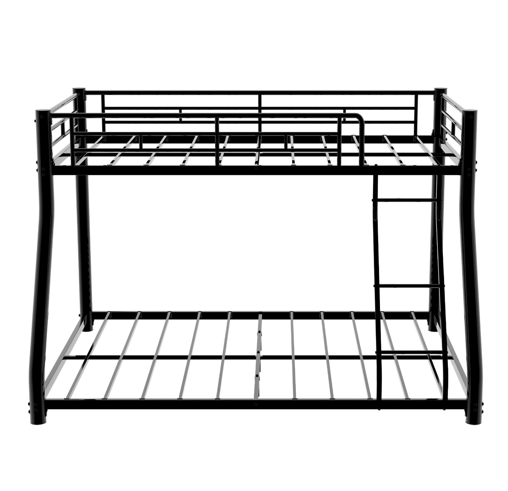 Alt View 2. Loheer - Loheer Twin Over Full Metal Bunk Bed Heavy Duty Frame with LED Lights USB Ports Storage Headboard and Ladder Noise Free - Black.