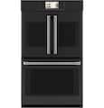 Café - 30" Smart Built-In Double Electric Convection French Door Wall Oven with No Preheat Air Fry - Matte Black