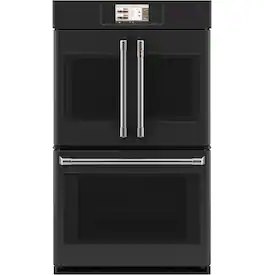 Café - 30" Smart Built-In Double Electric Convection French Door Wall Oven with No Preheat Air Fry - Matte Black