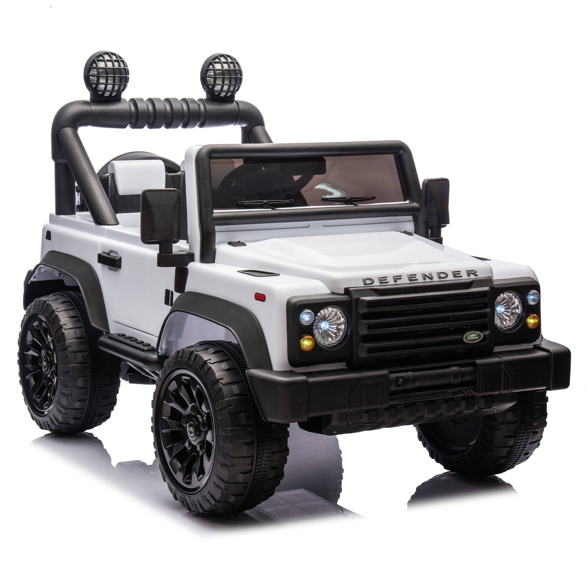 Alt View 1. BreeBe - Licensed Land Rover Defender Volta 5008 24V Kids Ride-On Car 2WD, Parents Control, Bluetooth, Music, LED Lights - White.