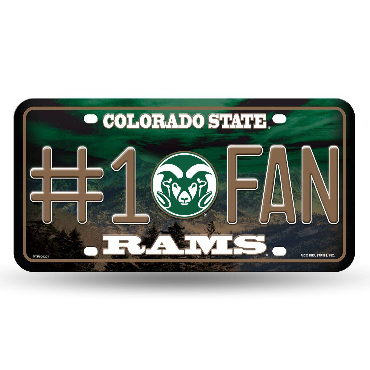 Colorado State Rams #1 Fan Metal License Plate