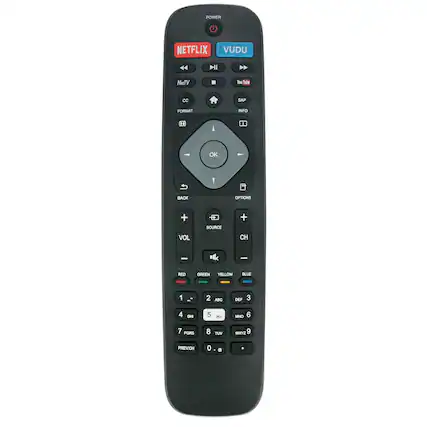 POWER NETFLIX VUDU NetTV CC SAP FORMAT INFO OK BACK OPTIONS + SOURCE + VOL CH RED GREEN YELLOW BLUE 1 2 ABC DEF 3 4 5 GHI 6 JKL 7 MNO 8 TUV 9 WXYZ 0 PREVCH