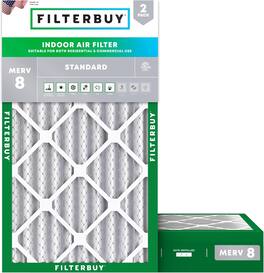 Filterbuy - 12x26.5x4 MERV 8 Dust & Allergy Defense, Electrostatic Pleated HVAC AC Furnace Air Filters Replacement (2-Pack) - Silver