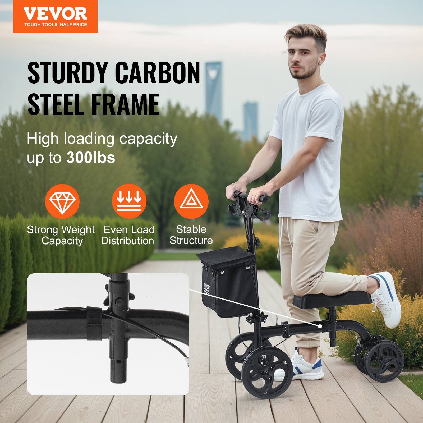 VEVOR  
TOUGH TOOLS, HALF PRICE  

STURDY CARBON STEEL FRAME  

High loading capacity up to 300lbs  

- Strong Weight Capacity  
- Even Load Distribution  
- Stable Structure