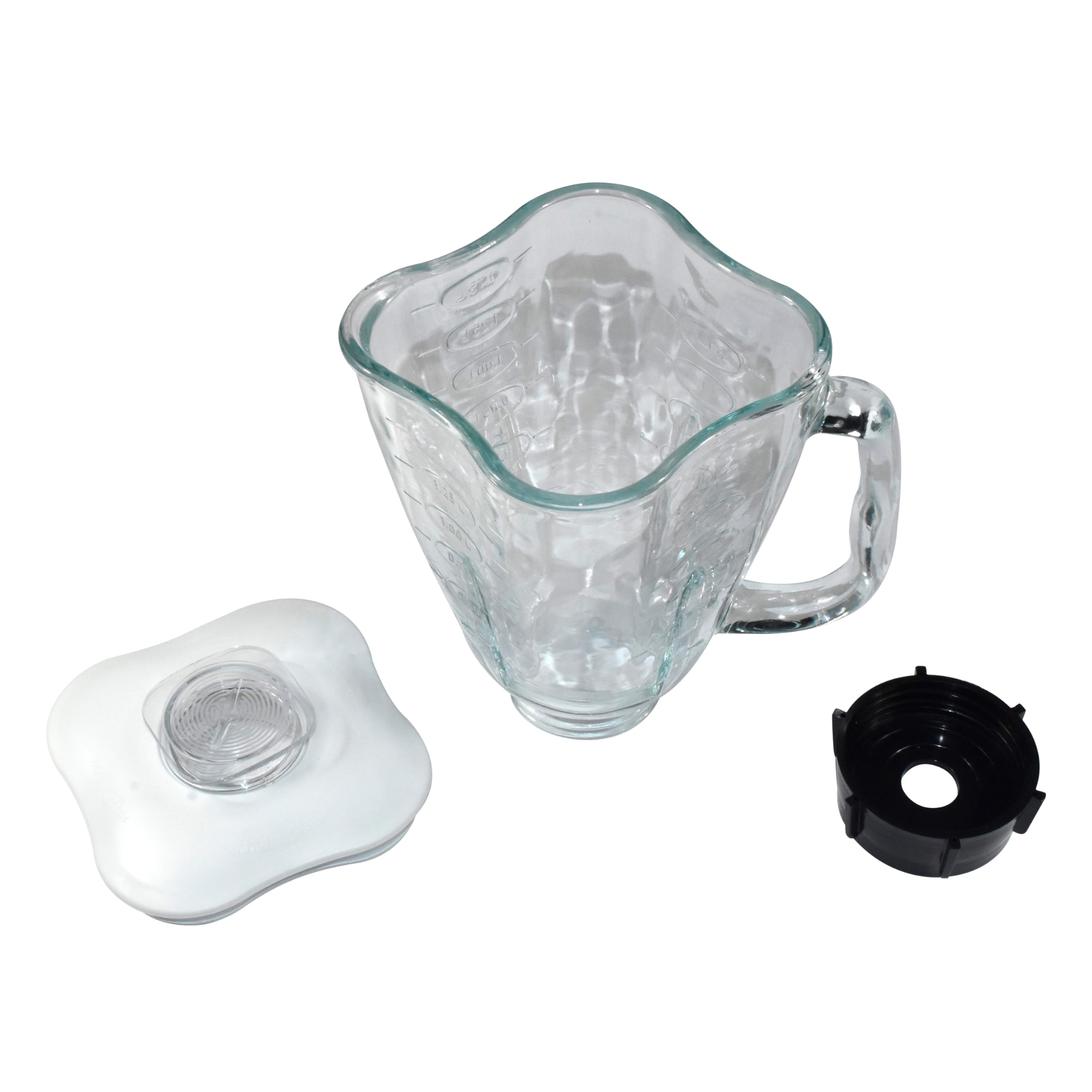 Alt View 2. HQRP - Glass Jar Set for Oster Osterizer Blender, 004954-011-090 014709-156-000, 1.75L Pitcher, 0.46 Gallon, White Lid - White.