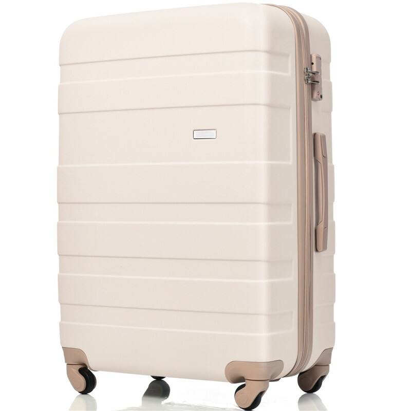 Alt View 4. HTUTWOO - Luggage Sets ABS Hardshell 3pcs - Hardside Lightweight Suitcase Sets, Spinner Wheels Suitcase with TSA Lock, 20"/24"/28 - Ivory+Gold.