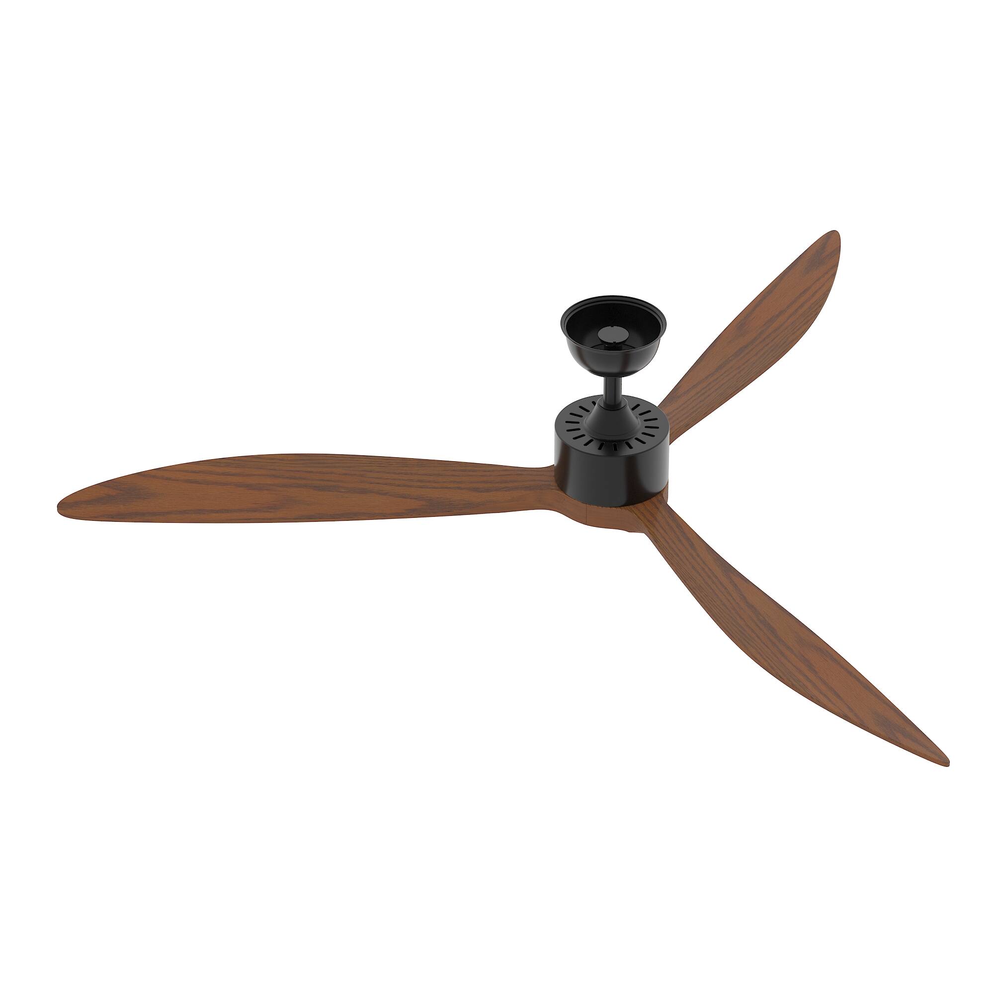 Left. Famapy - Famapy Reversible Ceiling Fan: Solid Wood Blades & Year - Round Comfort - Brown.