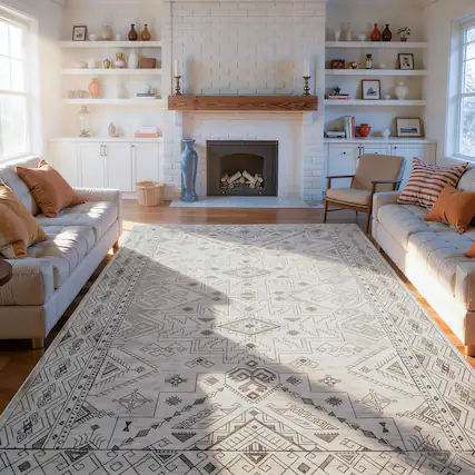 Front. RYHNUYNE - 9x12 Area Rugs Living Room Rug Washable Vintage Boho Rug No Slip Stain Resistant Soft Carpet Indoor Floor Floral Carpets - Painting.