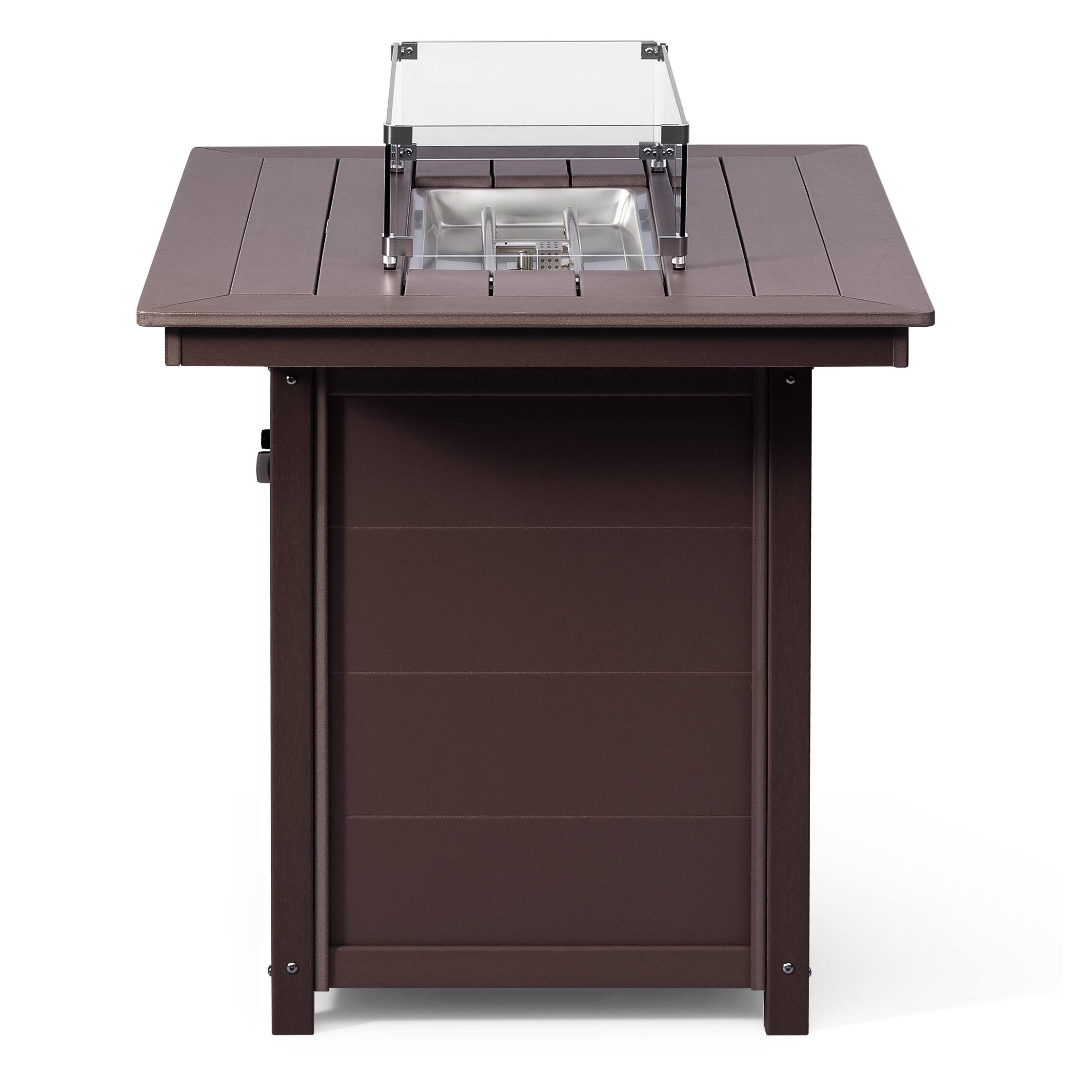 Alt View 1. WestinTrends - WestinTrends Helios 46" Modern Outdoor Patio Gas Propane Rectangle Fire Pit Table - Dark Brown.