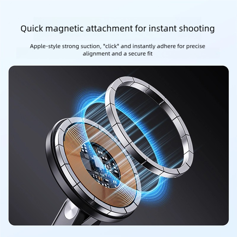 Quick magnetic attachment for instant shooting

Apple-style strong suction, "click" and instantly adhere for precise alignment and a secure fit