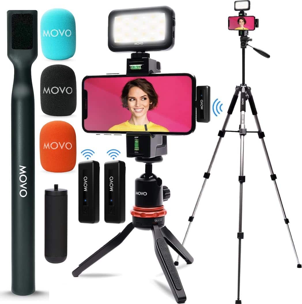 MOVO - iVlogger Wireless Vlogging Kit with Fullsize Tripod for iPhone