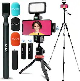 MOVO - iVlogger Wireless Vlogging Kit with Fullsize Tripod for iPhone