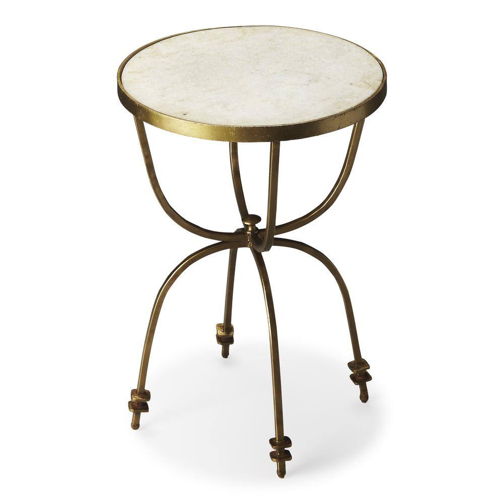 Back. Butler Specialty - Hager Marble & Metal Side Table - Multi-Color.