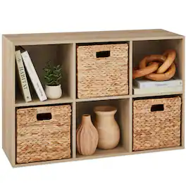 Best Choice Products - 6-Cube Bookshelf, 11in Display Storage System, Organizer w/ Removable Back Panels - Light Oak