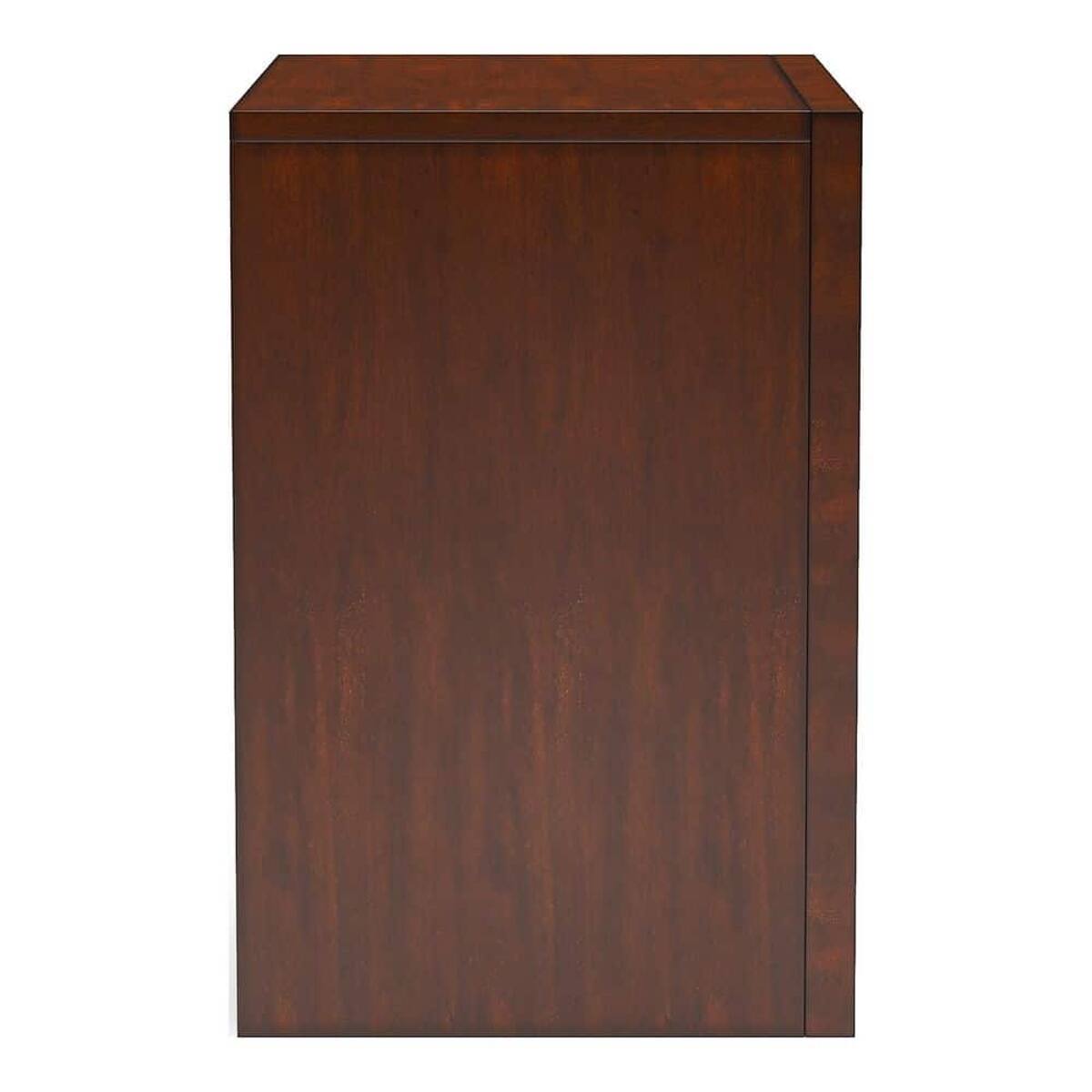 Alt View 4. Loheer - Loheer Cherry Two Drawer Nightstand with Pull Out Tray, Wood Bedside Cabinet - Cherry.