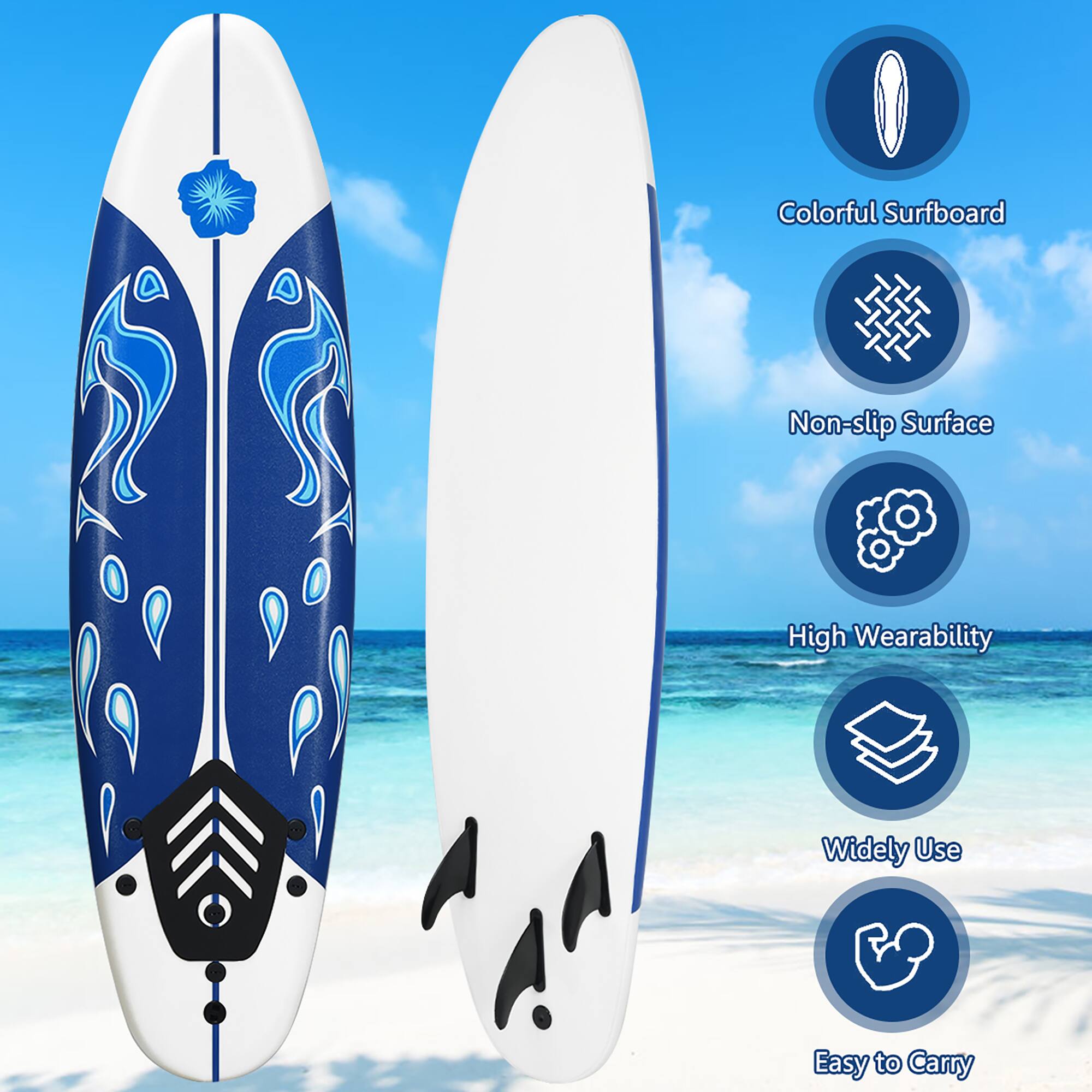 Colorful Surfboard  
Non-slip Surface  
High Wearability  
Widely Use  
Easy to Carry