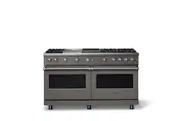 Viking - 60"W. Pro5S 8.0 Cu. Ft. Freestanding Sealed 6 Burner LP Gas Convection Range/Double Oven-Damascus Gray - Damascus Gray