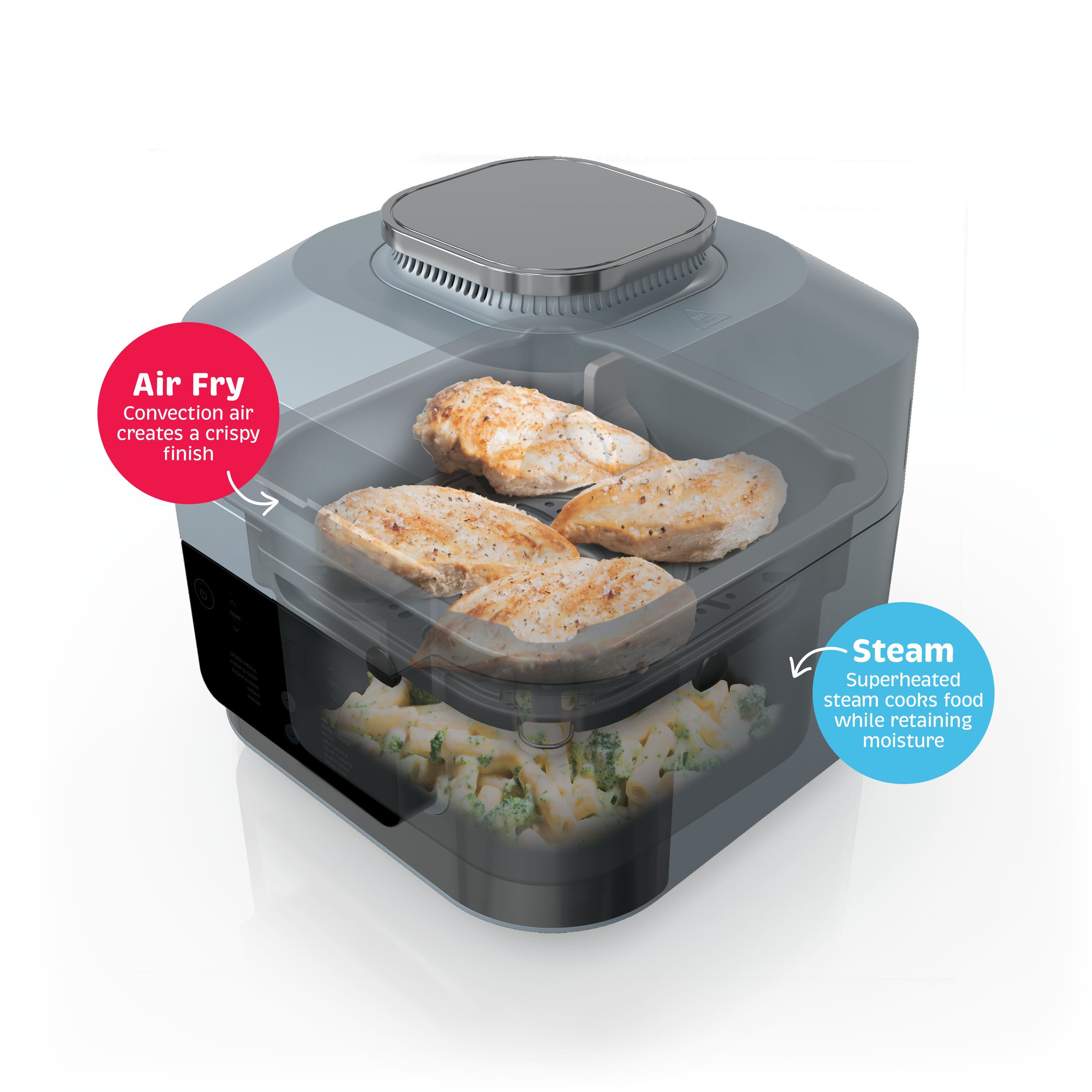 Alt View 2. Ninja - Speedi Air Fryer & Rapid Cooker, 6-Qt. Capacity, 12-in-1 Functionality, 15-Minute Meals - Sea Salt Gray.